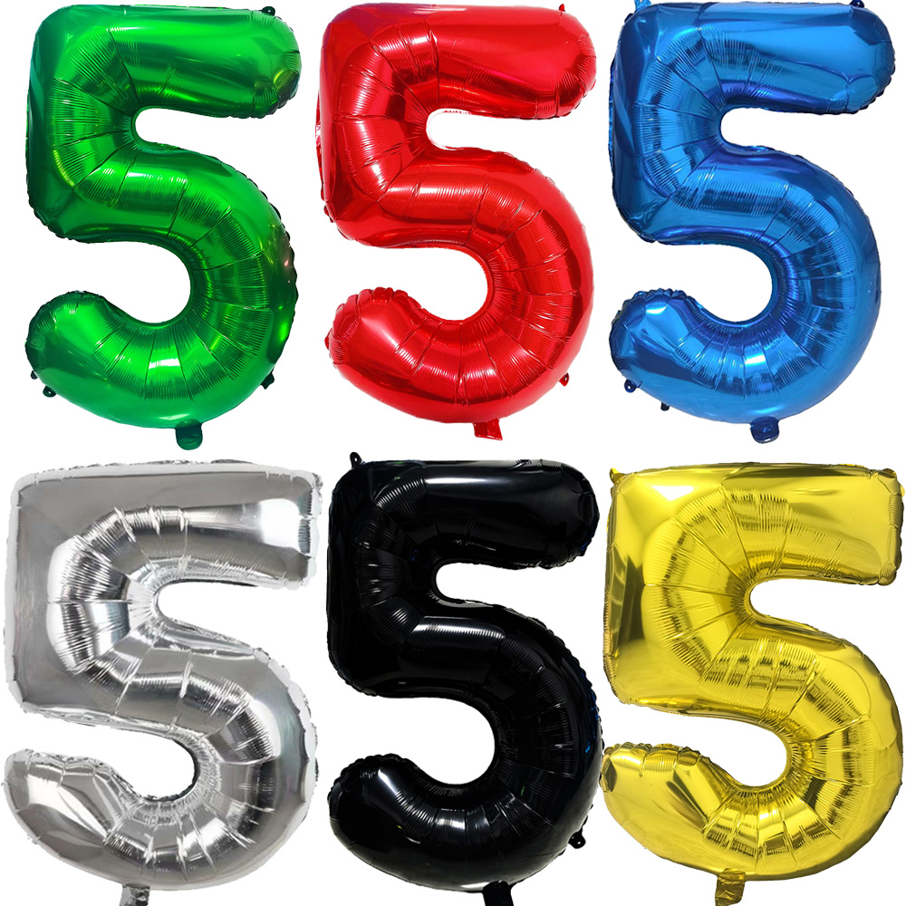 Lighting Mcqueen Birthday Decor - Multi Color Large Numbers 5 Balloon