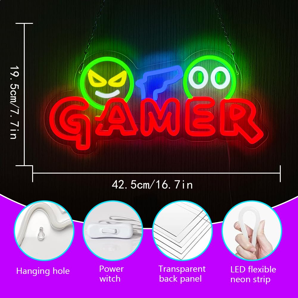 Gamer Neon Sign LED Wall Light - Lighting Decor Wedding review and price