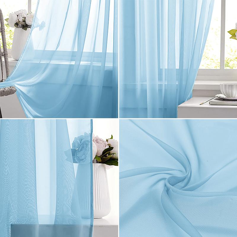 Light Blue Solid Sheer Voile W - Lighting Decoration Ideas review and price