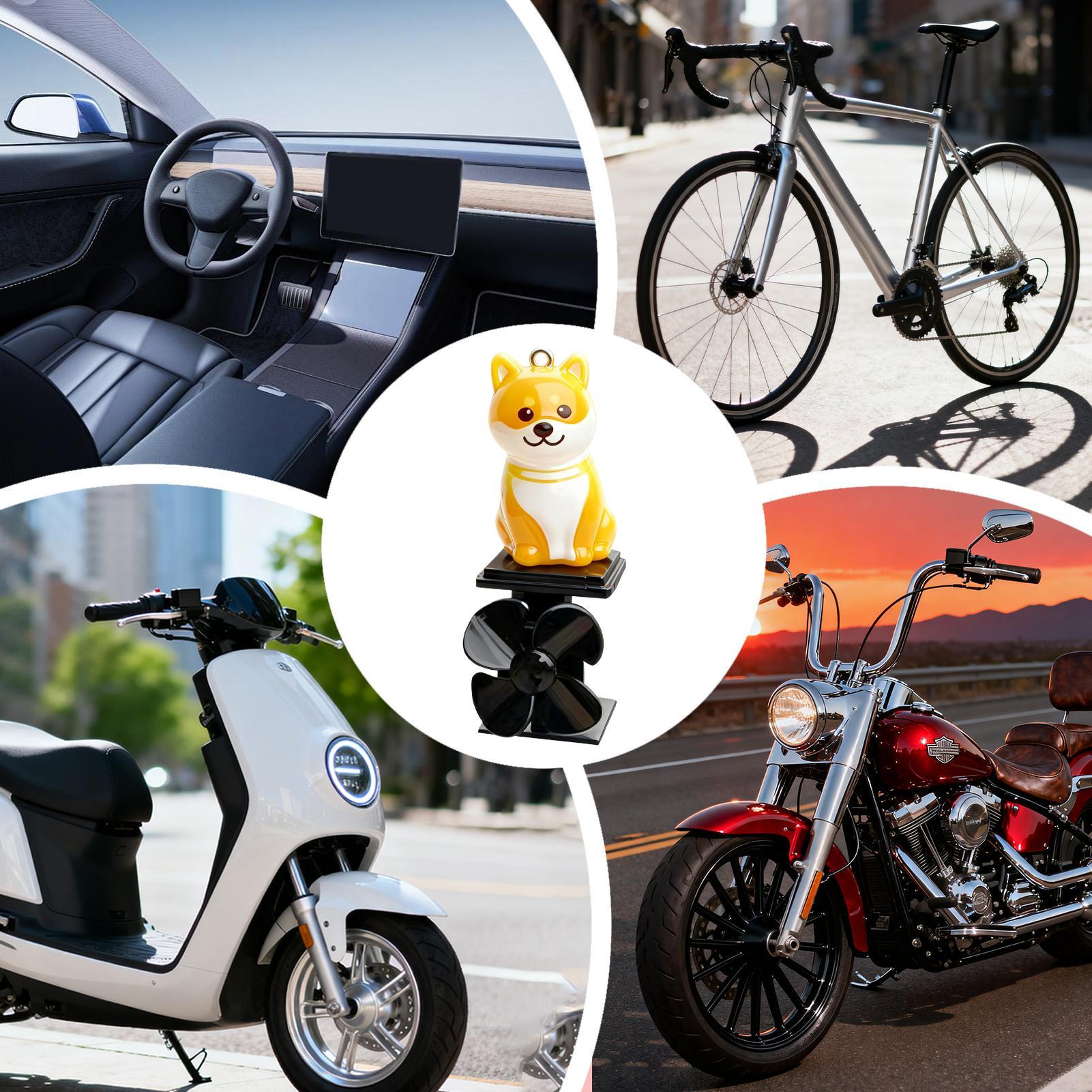 Mini Dog Figurines Motorcycle  - Up Lighting Decor review and price
