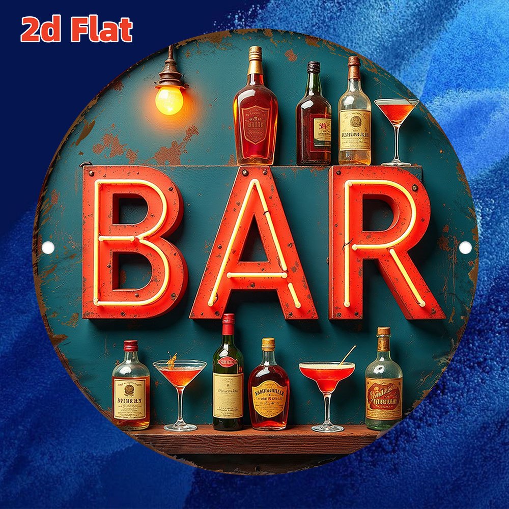 2D Metal Sign, Vintage Neon Ba - Office Lighting Decor review and price