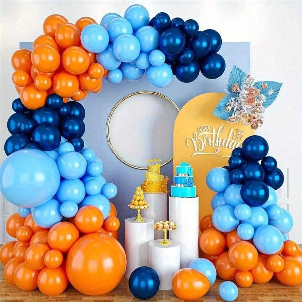94Pcs Blue Balloon Flower Arch - Orange Lighting Decor review and price