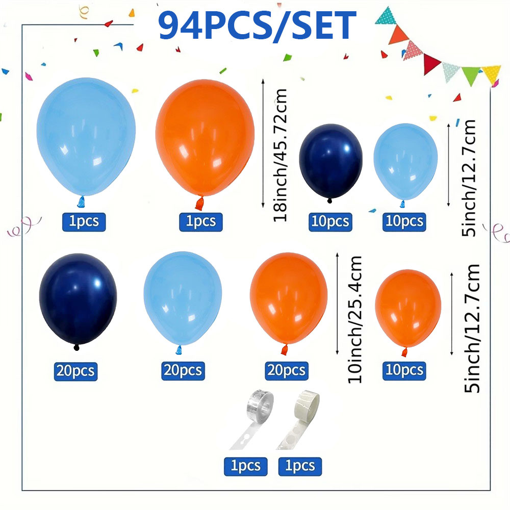 94Pcs Blue Balloon Flower Arch - Orange Lighting Decor review and price