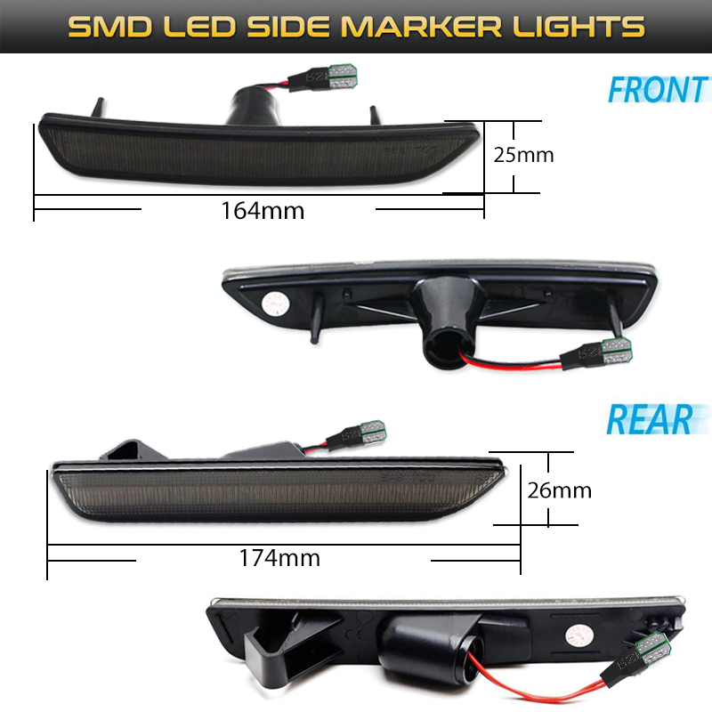 2pcs Car Front Rear Bumper Sid - Orange Lighting Decor review and price
