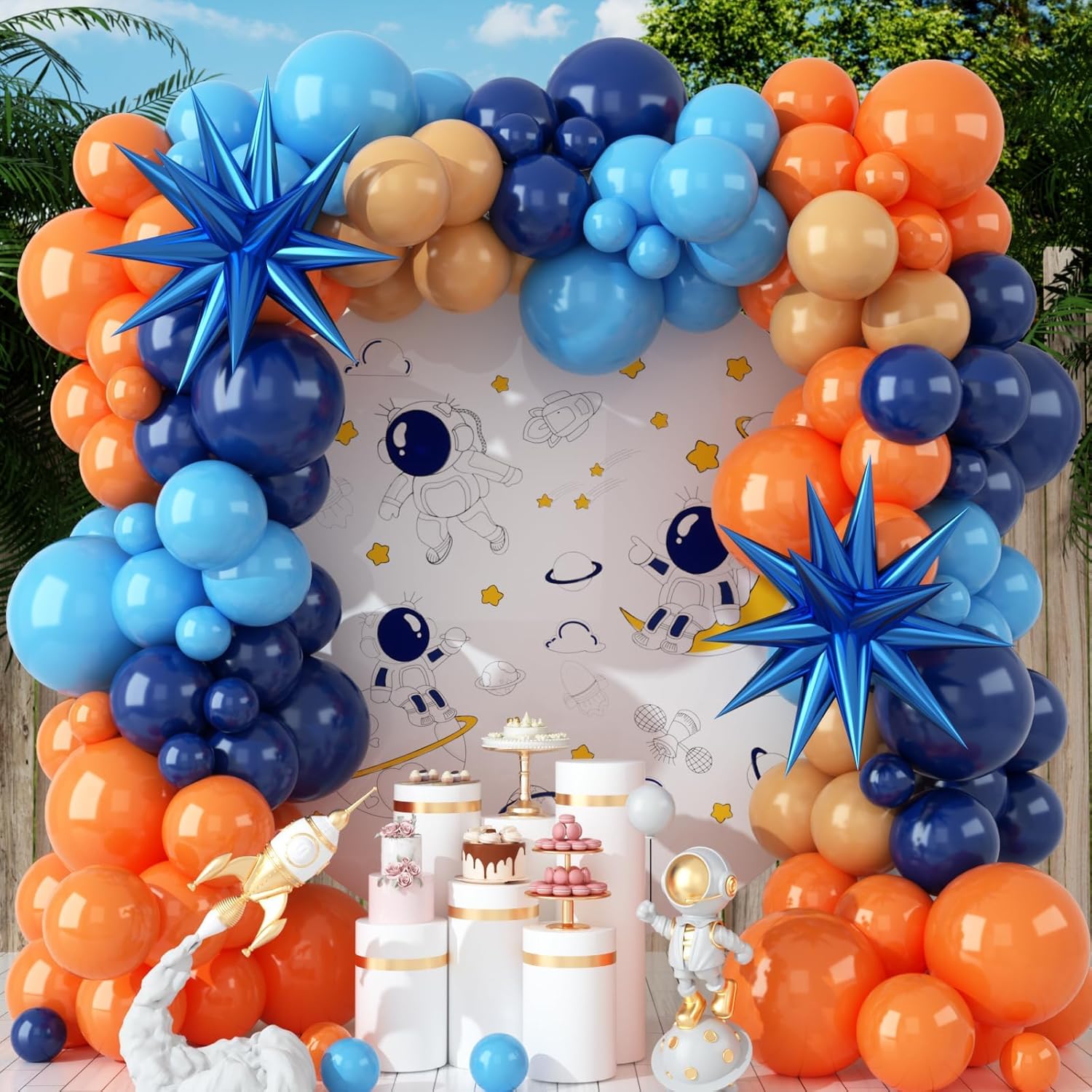 107pcs Orange and Blue Latex B - Orange Lighting Decor review and price