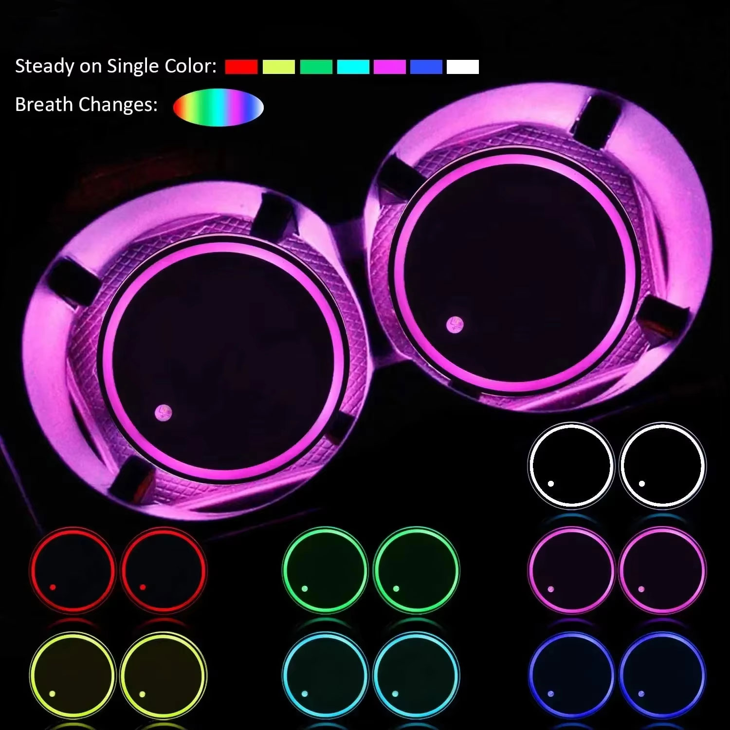 New LED Cup Holder Lights Car  - Up Lighting Decor review and price