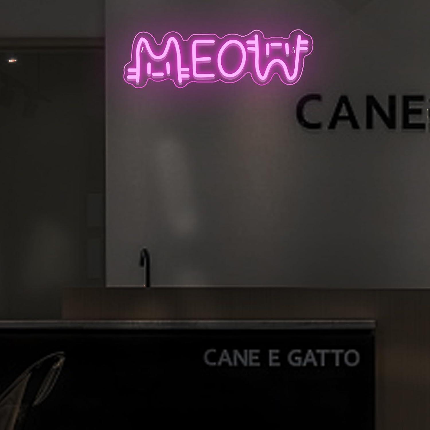 Meow Neon Sign Cat USB Powered - Restaurant Lighting Decoration review and price