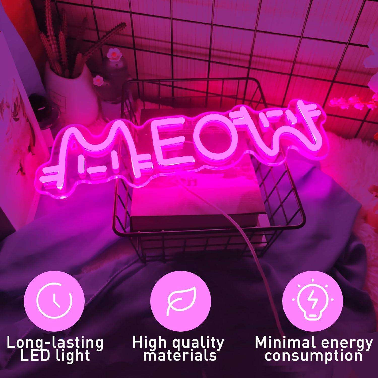 Meow Neon Sign Cat USB Powered - Restaurant Lighting Decoration review and price