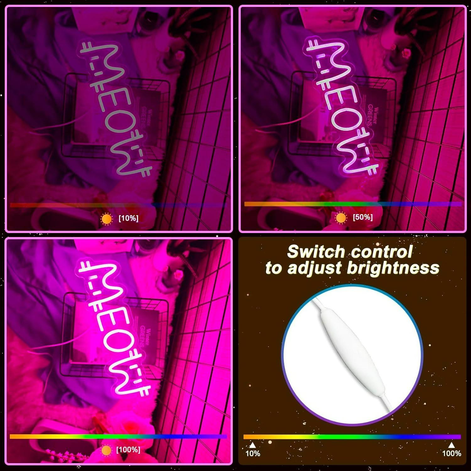 Meow Neon Sign Cat USB Powered - Restaurant Lighting Decoration review and price