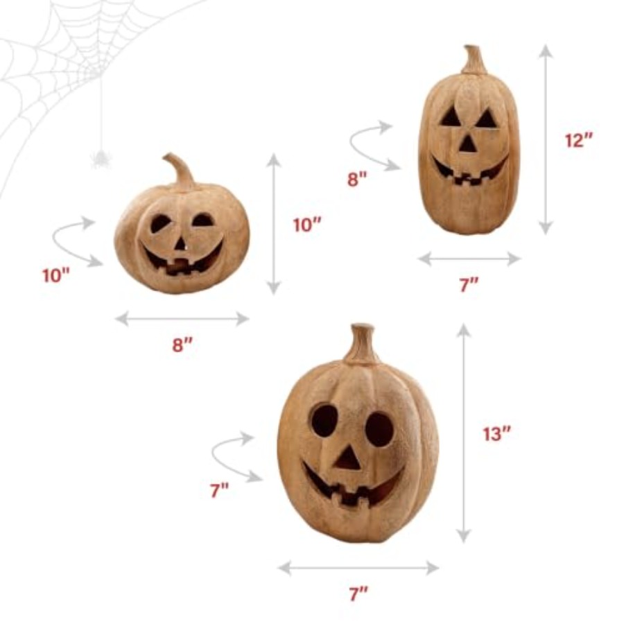 3-Piece Spooky Lighted LED Jac - Orange Lighting Decor review and price