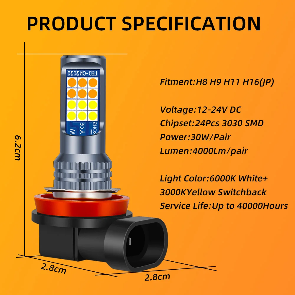 2Pcs LED Fog Lamp Bulbs For Su - Colour Changing Bulb review and price