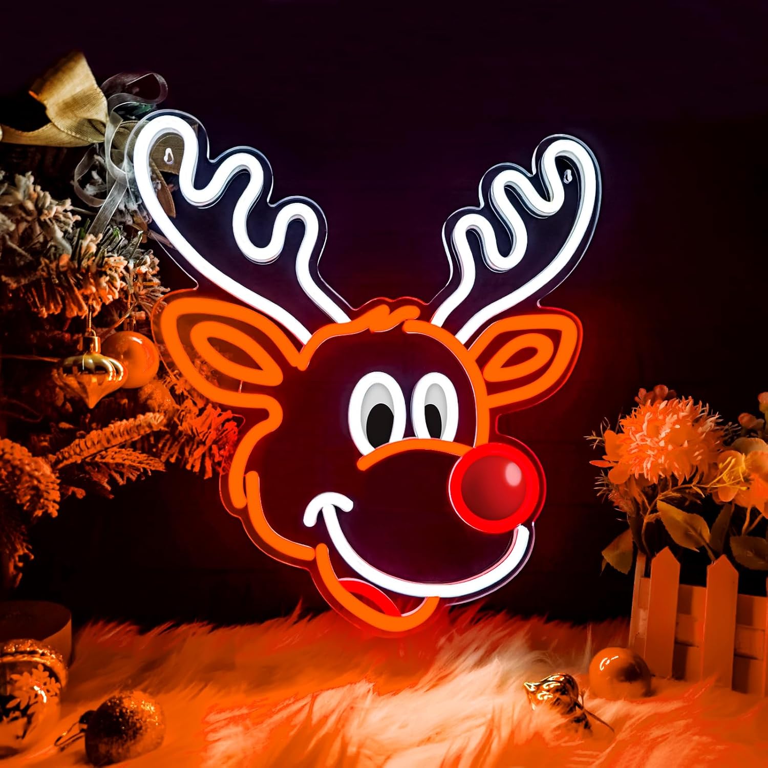 Cute Christmas Reindeer Neon S - Lighting Home Decor Ideas review and price