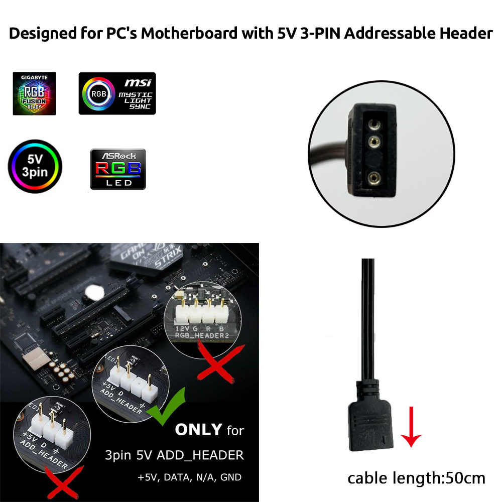 5V ARGB 3Pin Header for Asus A - Lighting Decoration Ideas review and price