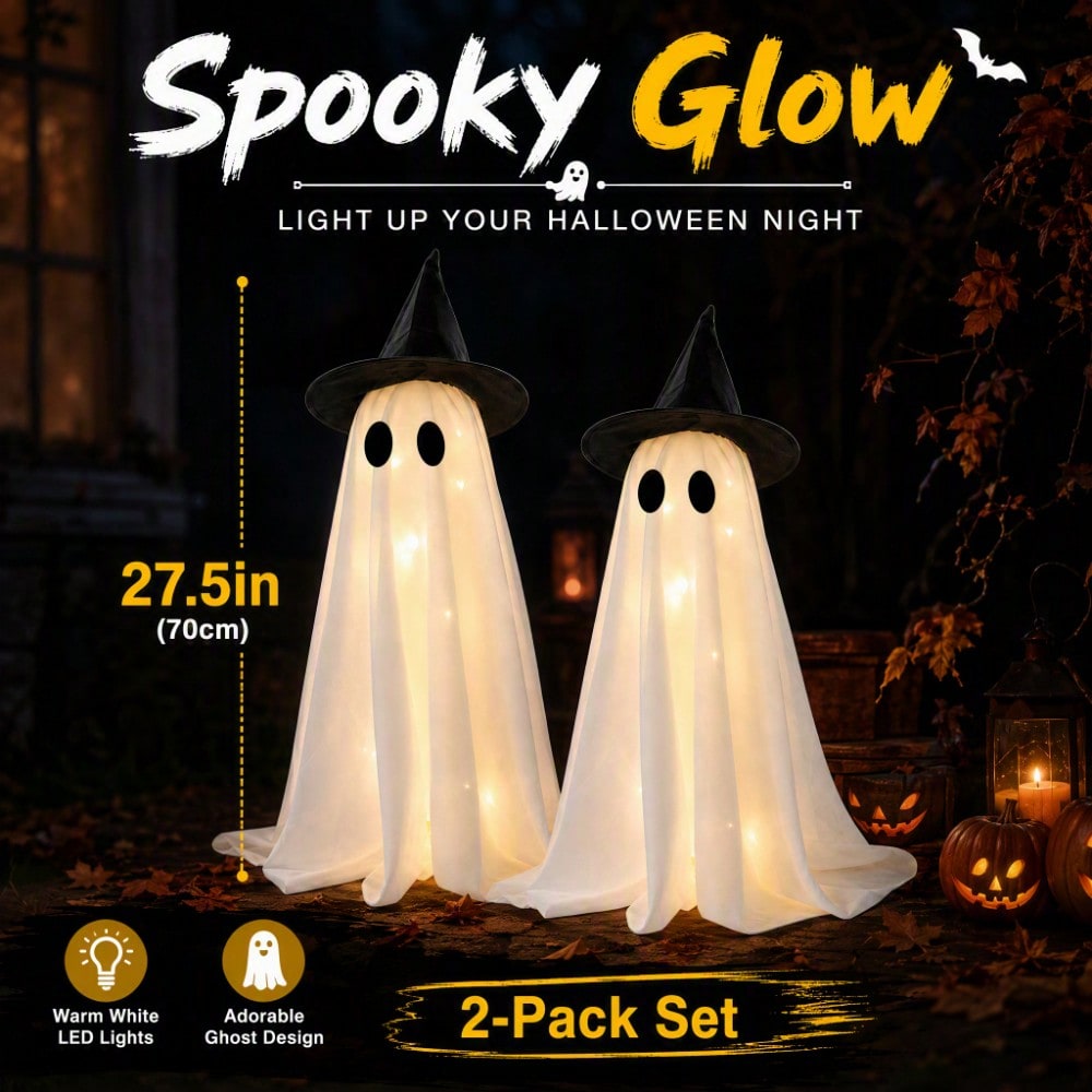 LED Light‑Up Witch Hat Ghost 2 - Up Lighting Decor review and price
