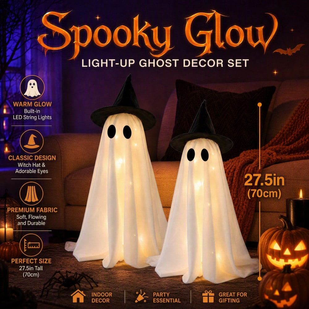 LED Light‑Up Witch Hat Ghost 2 - Up Lighting Decor review and price