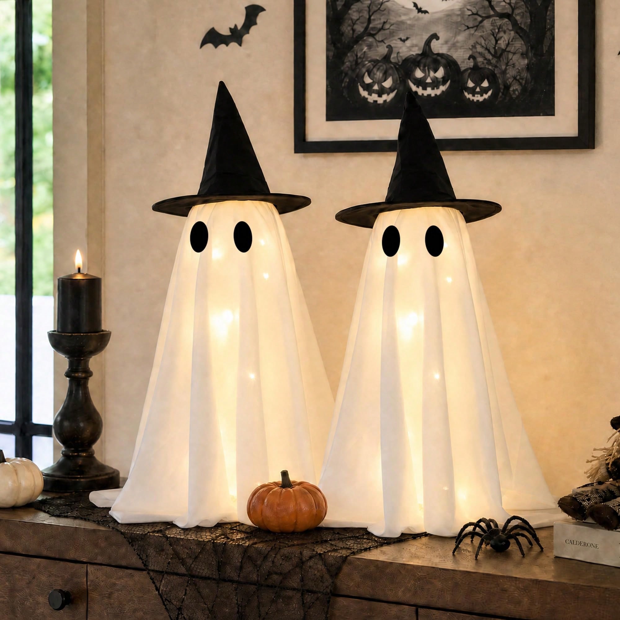 LED Light‑Up Witch Hat Ghost 2 - Up Lighting Decor review and price