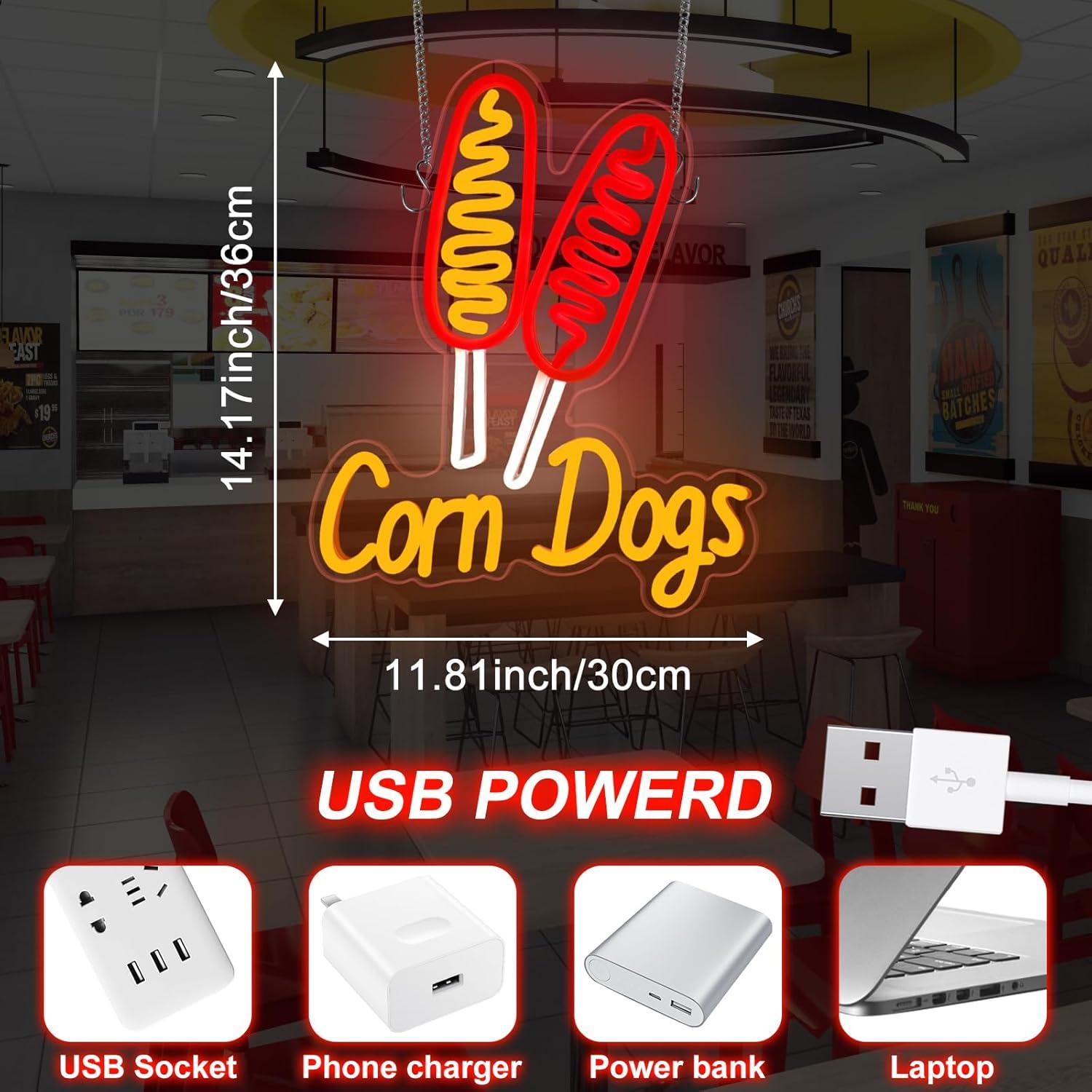 Corn Dog Neon Sign Snack USB D - Lighting Decor Wedding review and price