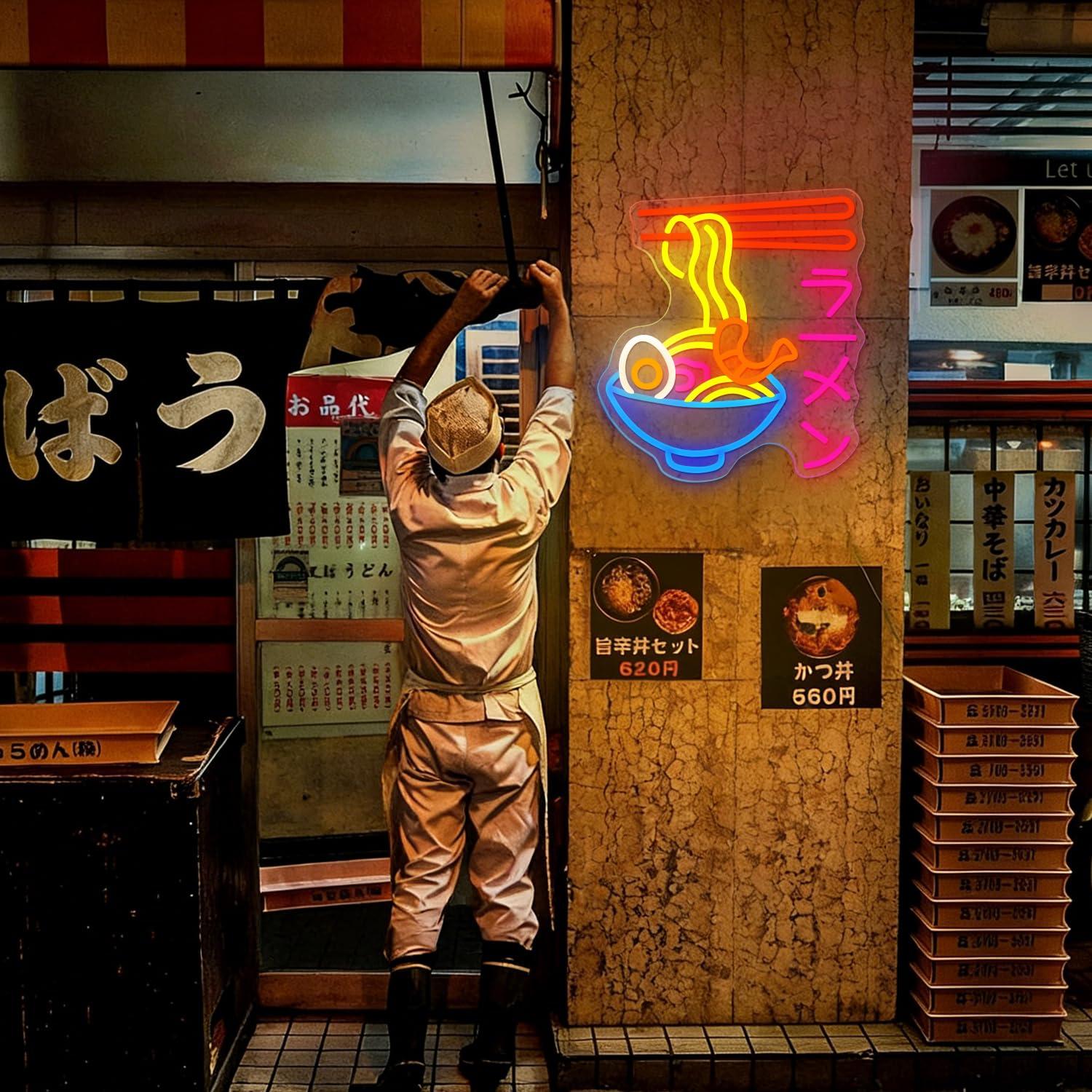 Ramen Neon Sign Japanese Noodl - Restaurant Lighting Decoration review and price