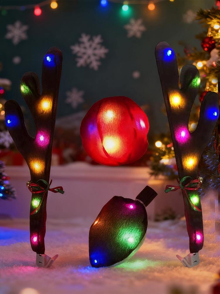 Car Reindeer Antlers with Nose - Up Lighting Decor review and price