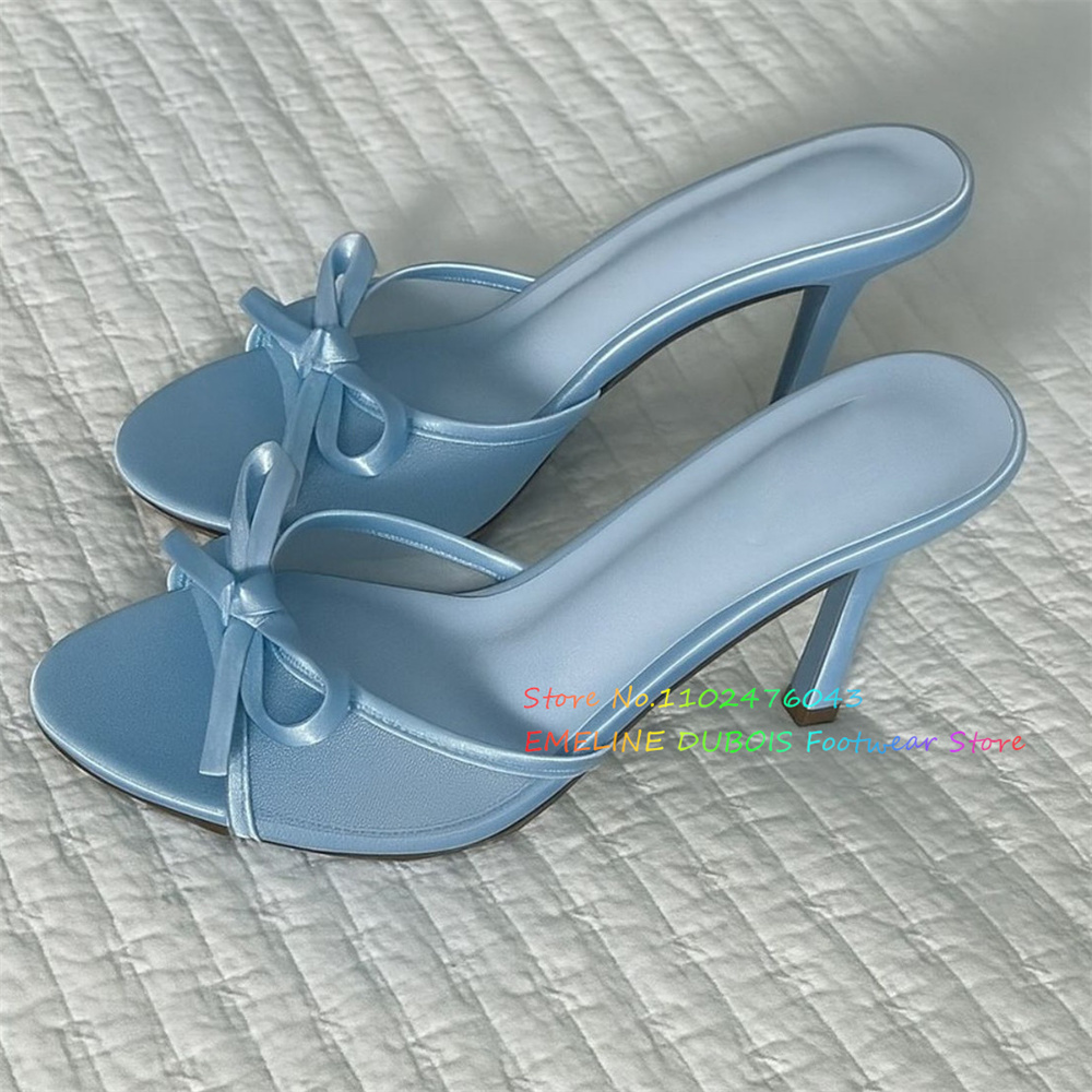 Mesh Bow Decor High Heel Mules - Up Lighting Decor review and price